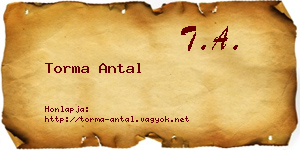 Torma Antal névjegykártya